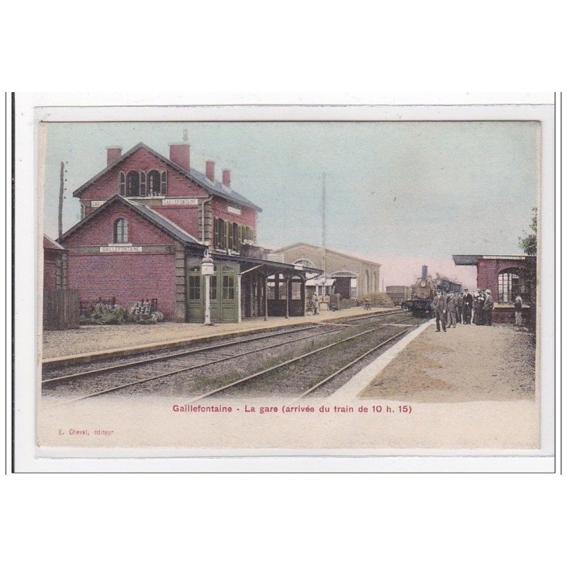 GAILLEFONTAINE : la gare (arrivée du train de 10h. 15) (GARE) - tres bon etat GAILLEFONTAINE : la gare (arrivée du train de 10h. 15) (GARE) - tres bon etat