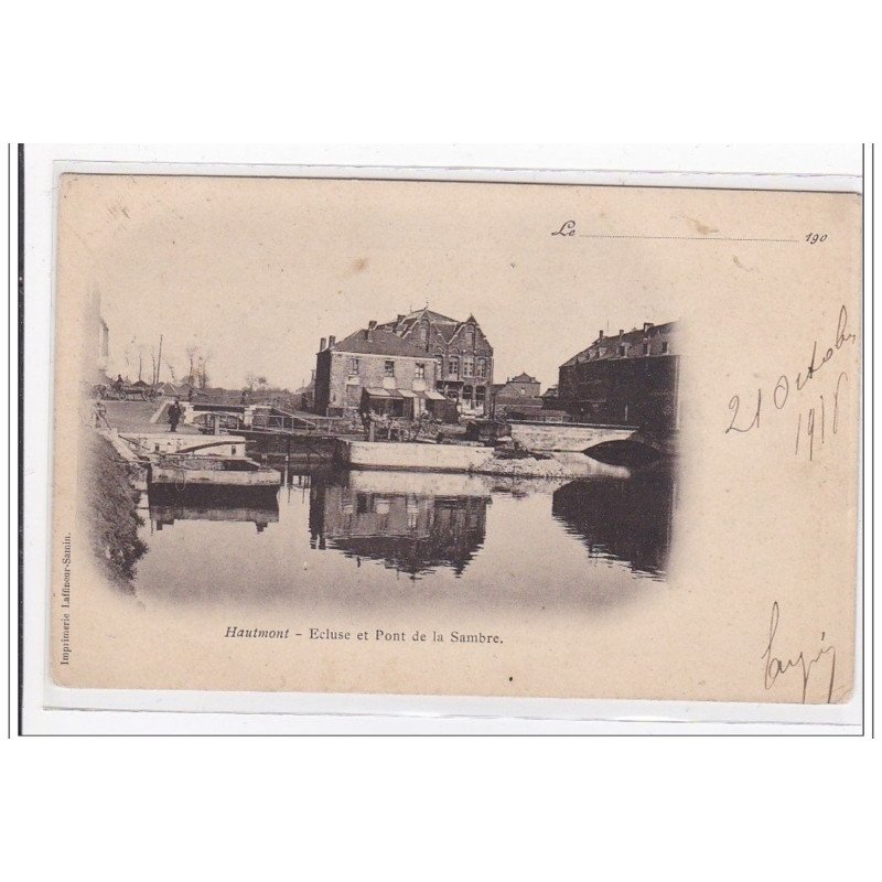 HAUTMONT : ecluse et pont de la sambre - tres bon etat