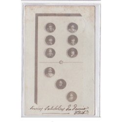MULHOUSE : carte photo du club de Dominos vers 1900 (surréalisme) - tres bon etat