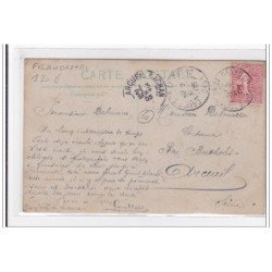 FRANCASTEL : carte photo de la place au 14 juillet 1906 (carte-photo passée) - très bon état