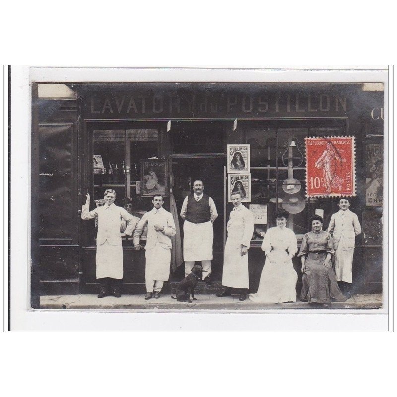 PARIS :carte photo du """"lavatory du Postillon"""" (DUBOIS) - très bon état