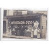 PARIS : carte photo de la boucherie Berlioz vers 1910 - très bon état