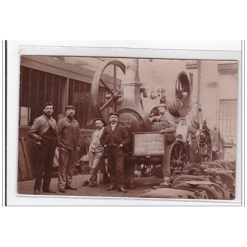 PARIS : carte photo """"atelier de l'Est Pousin"""" pendant les inondations de 1910 - très bon état