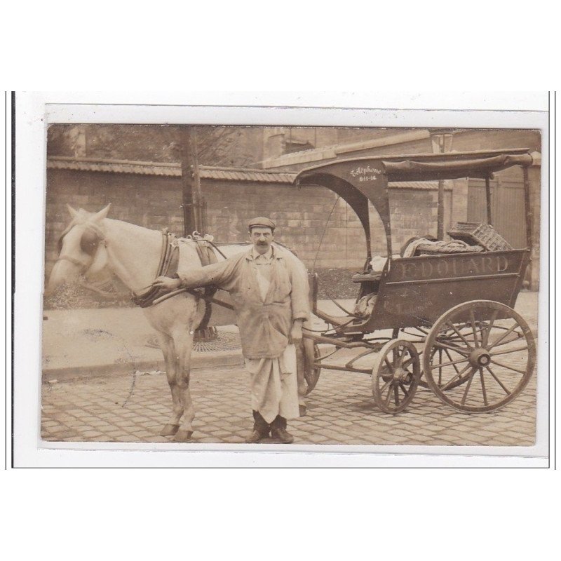 PARIS : carte photo d'un attelage de livraison de la maison Edouard - très bon état PARIS : carte photo d'un attelage de livraison de la maison Edouard - très bon état