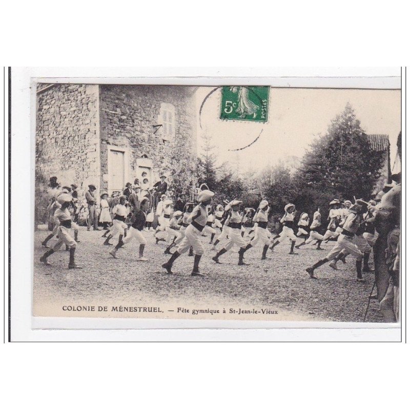 FRANCE : colonie de menestruel, fete gymnique a st-jean-le-vieux - tres bon etat