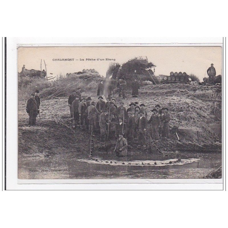 FRANCE : chalamont, la peche d'un etang - tres bon etat