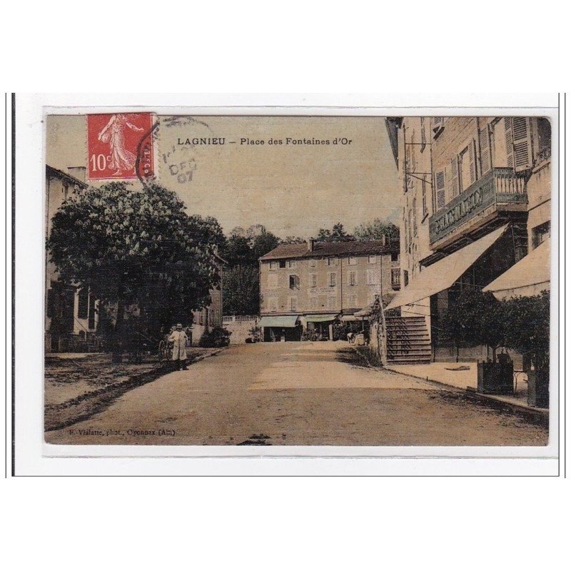 FRANCE : lagnieu, place des fontaines d'or, toillée - tres bon etat