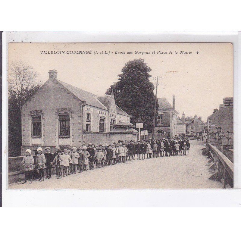 VILLELOIN-COULANGE: école des garçons et place de la mairie - très bon état