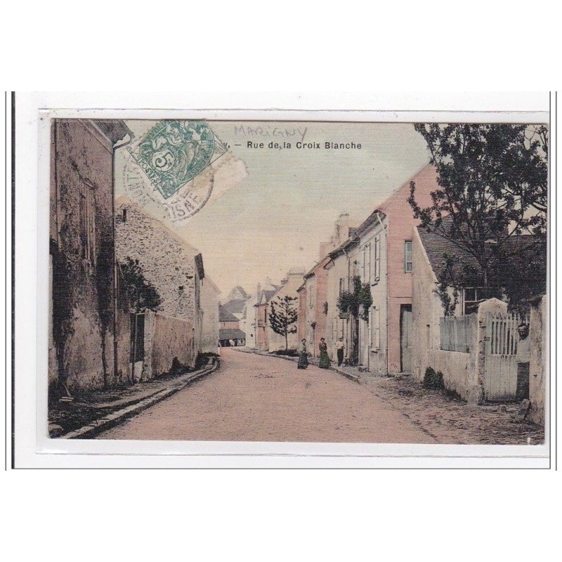 AISNE : MARIGNY : rue de la croix blanche (toillée) - tres bon etat