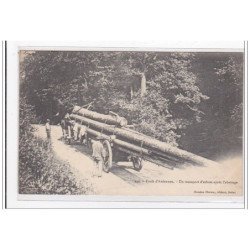 foret d'ardennes, un transport d'arbres apres l'abattage - tres bon etat