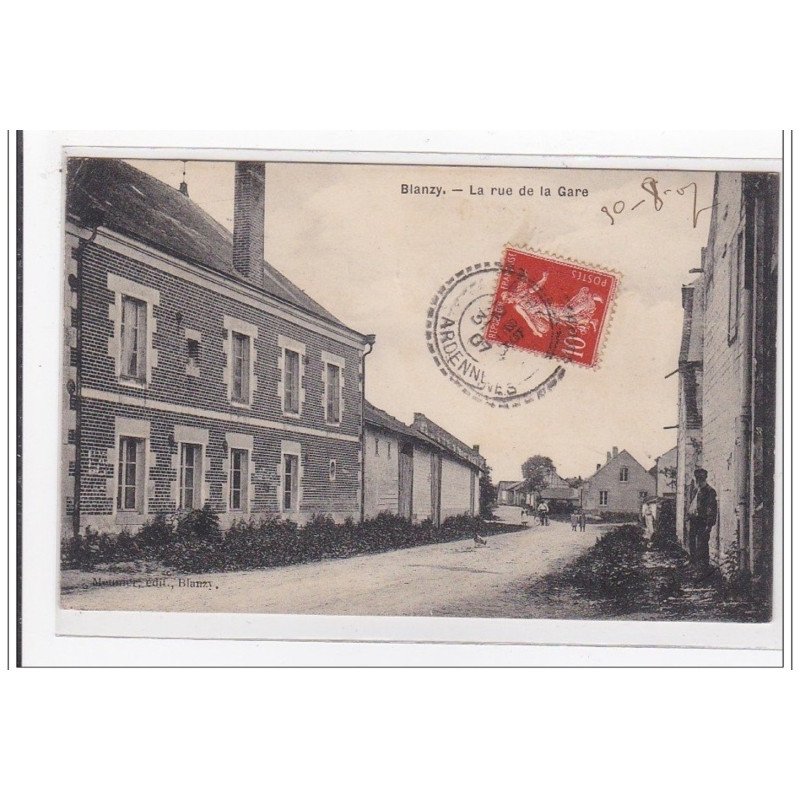 BLANZY : la rue de la gare - tres bon etat