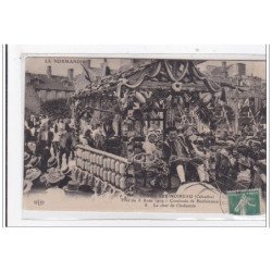 CONDE-sur-NOIREAU : fete du 8 aout 1909, cavalcade de bienfaisance, le char de l'industrie - tres bon etat