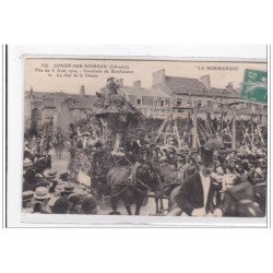 CONDE-sur-NOIREAU : fete du 8 aout 1909, cavalcade de bienfaisance, le char de la chasse - tres bon etat