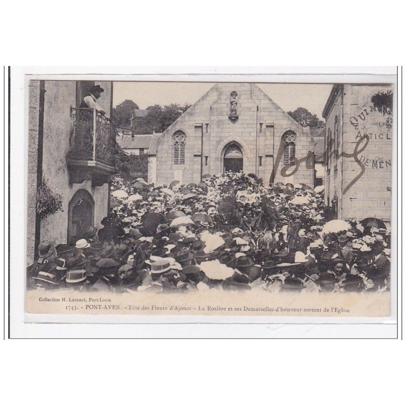 PONT-AVEN : fete des fleurs d'ajoncs (autographe botrel) - tres bon etat
