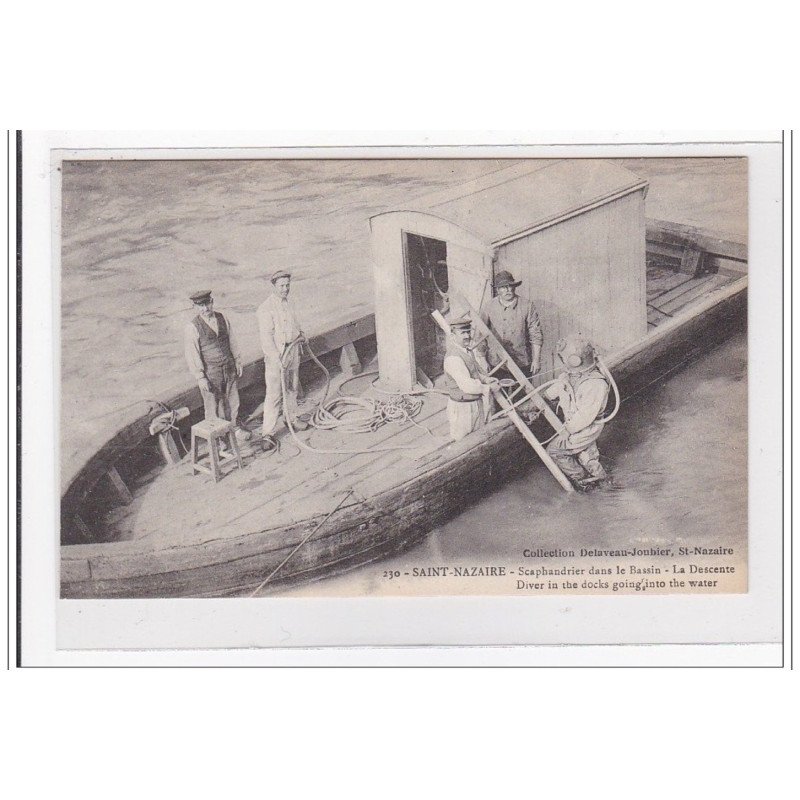 SAINT-NAZAIRE : scphandrier dans le bassin, la descente - tres bon etat