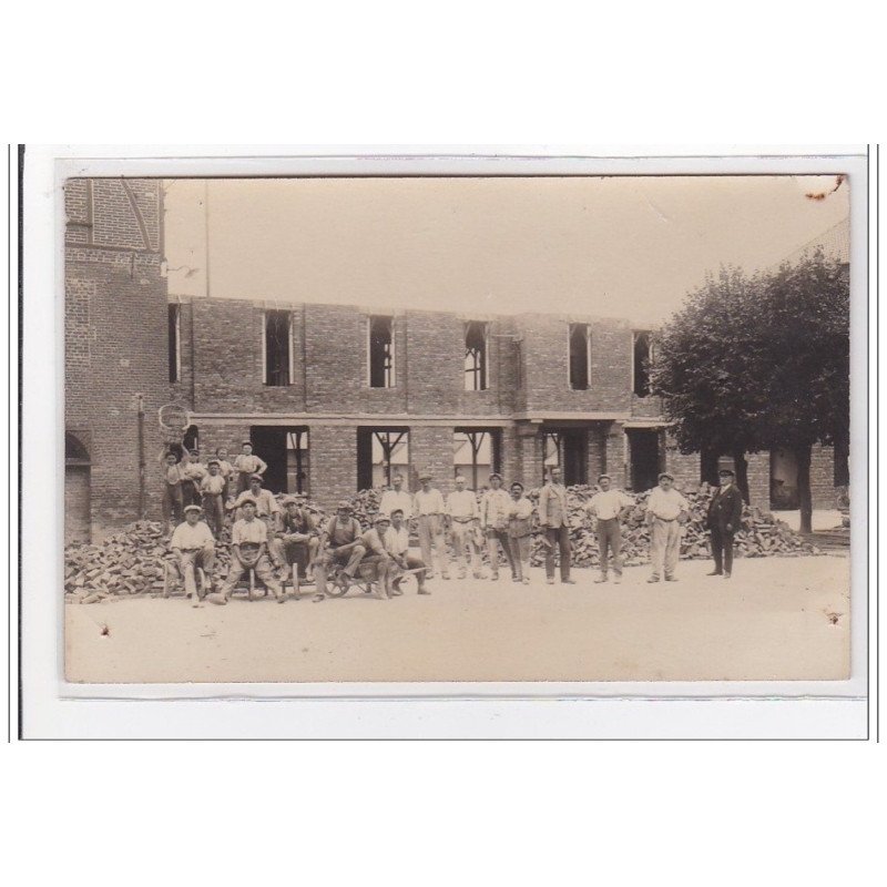 ROUVROY-les-MERLES : ouvriers, carte photo, lot de 2 CPA - tres bon etat