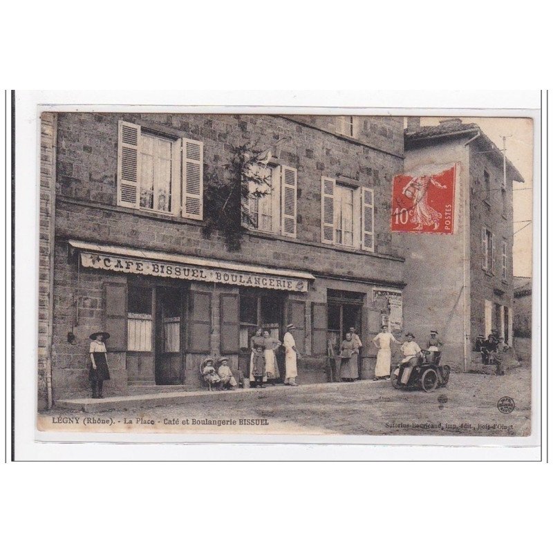 LEGNY : la place, café et boulangerie bissuel - etat LEGNY : la place, café et boulangerie bissuel - etat