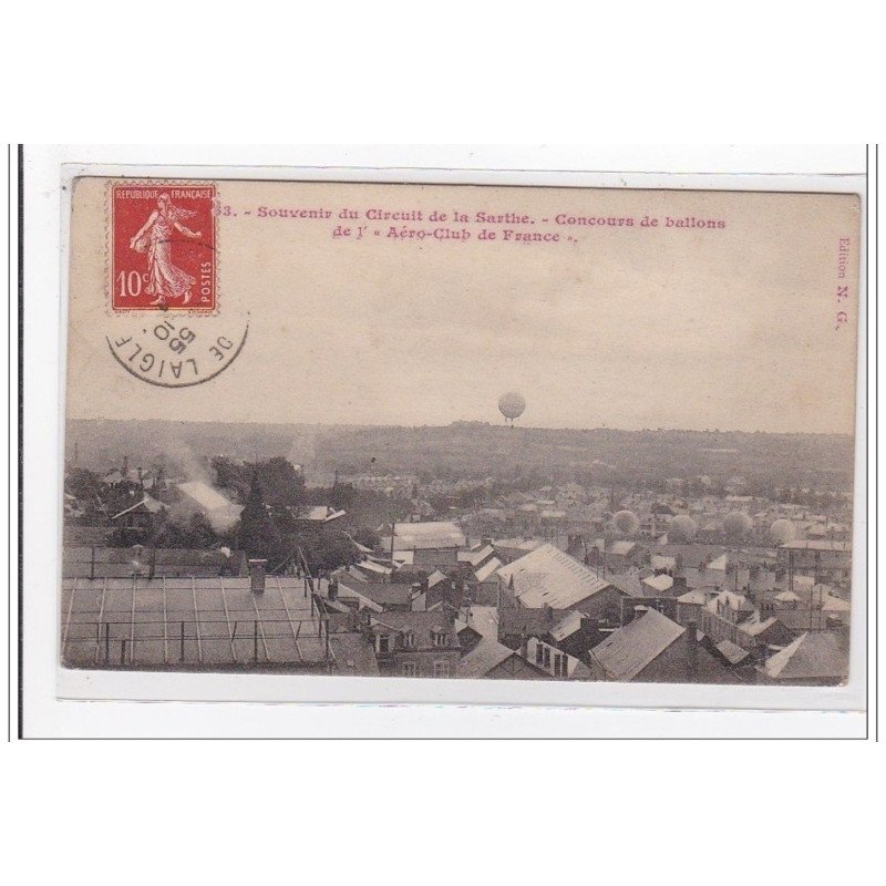 SARTHE : souvenir du circuit de la sarthe, concours de ballon de l'aéro-club de france(aviation)(ballon) - tres bon etat