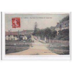 AUMALE : rue henri IV et chateau de longue-rue (passage a niveau) (toillée) - tres bon etat