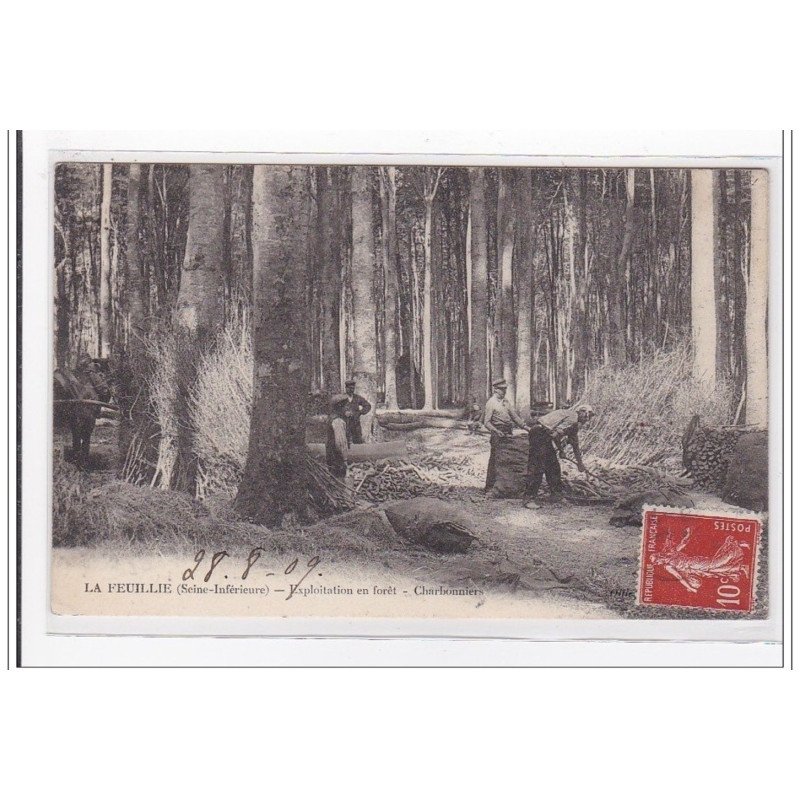 LA FEUILLIE : exploitation en foret, charboniers (bois) - tres bon etat