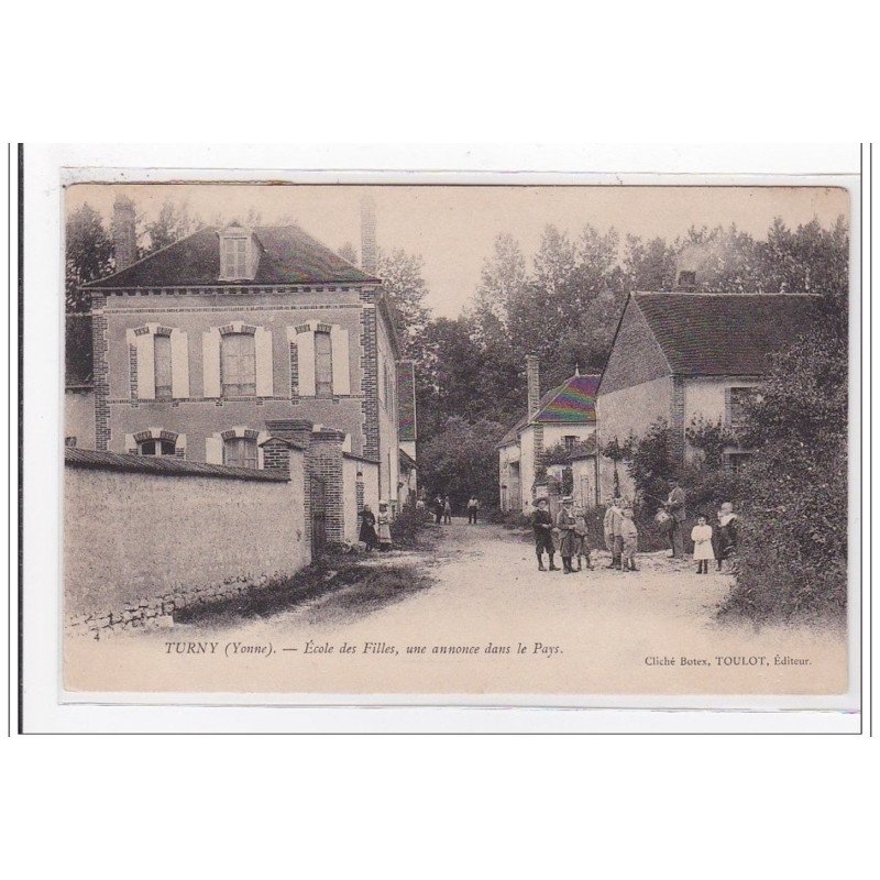 TURNY : ecole des filles, une annonce dans le pays (tambours de ville) - tres bon etat
