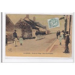 St-AGNAN : entrée du village, revue des pompiers (toillée) - etat