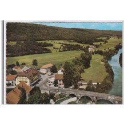 PONT-du-NAVOY : l'hotel du cerf et le pont sur l'ain, vue aerienne - très bon état