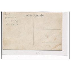 Village de VEBRON ? : CARTE PHOTO - AUTOBUS - CHASSE- très bon état