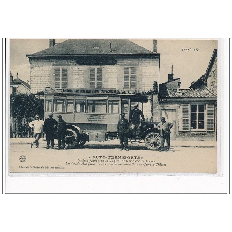 MOURMELON : """"Auto-Transports"""" Un des autobus faisant le service de Mourmelon gare au Camp de Châlons - très bon ét