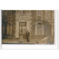 CARTE PHOTO : FITZ-JAMES """"Au Rendez-vous de la Jeunesse"""" Vins  Liqueurs - état
