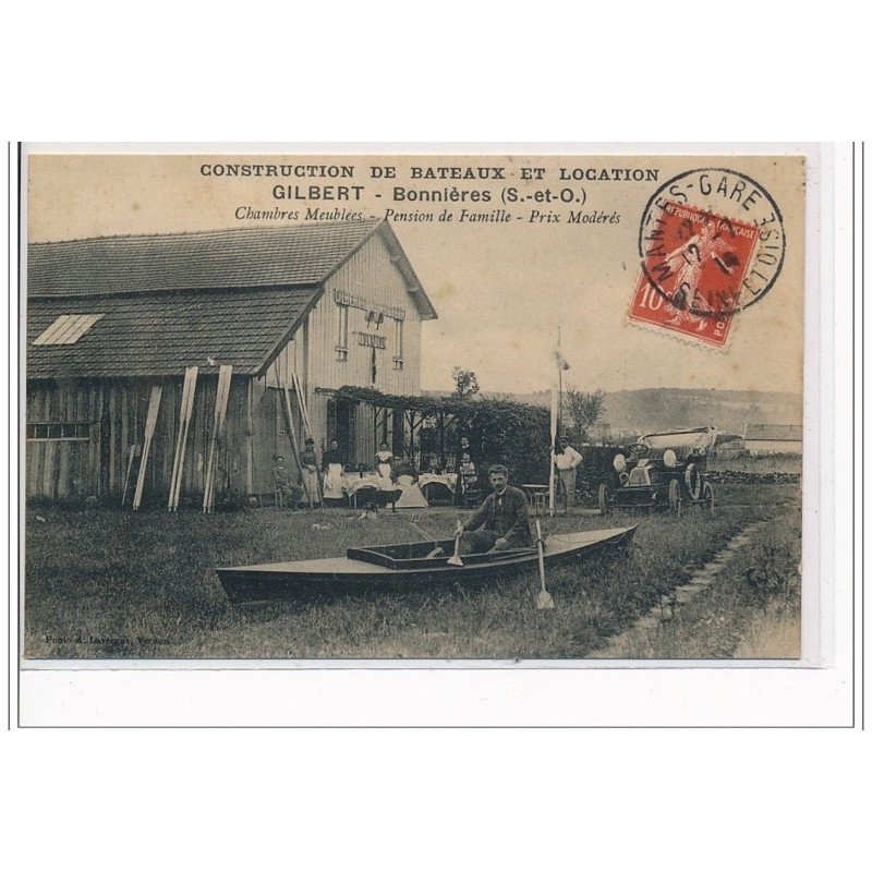 BONNIERES SUR SEINE : Construction de bateaux et location Gilbert - Pension de famille - très bon état