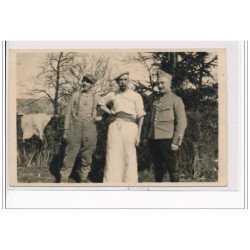 CHAVANNES LES GRANDS : CARTE PHOTO - MILITAIRES - Le Cuisinier, le boulanger (TEXTE) Février 1916 - très bon état
