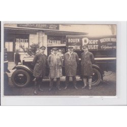 ROUEN : carte photo du camion de livraison de la boucherie Nouvelle PICOT (Darnetal)  - très bon état