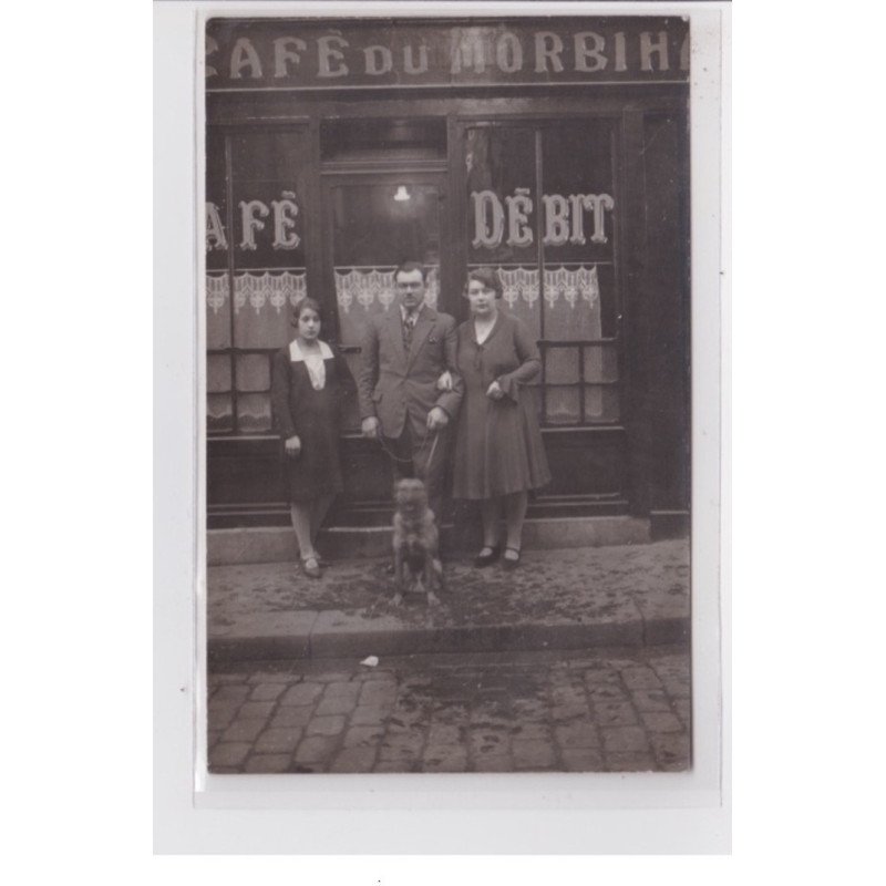 ROUEN : carte photo du café du Morbihan - très bon état