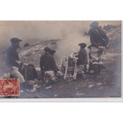 GRENOBLE : carte photo de chasseurs alpins (militaire) - très bon état