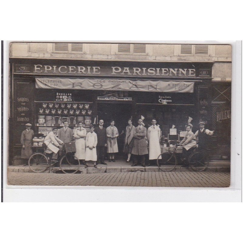 BOURGES : carte photo de l'épicerie Parisienne ROZAN - tres bon etat