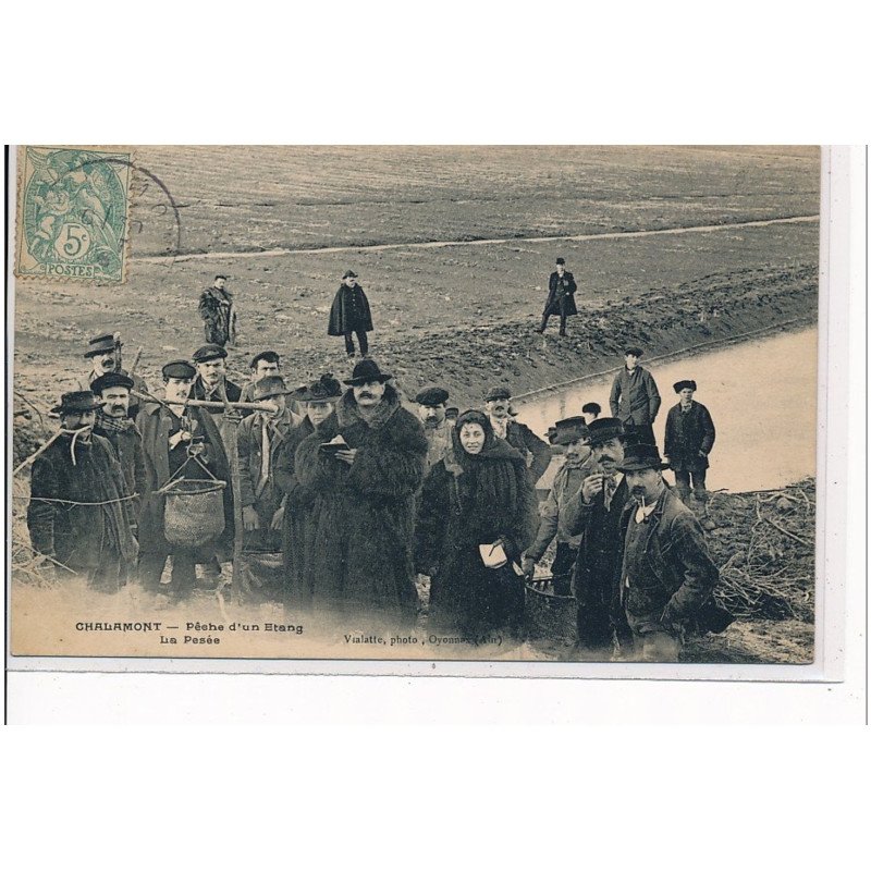 CHALAMONT - Pêche d'un étang - la pesée - très bon état