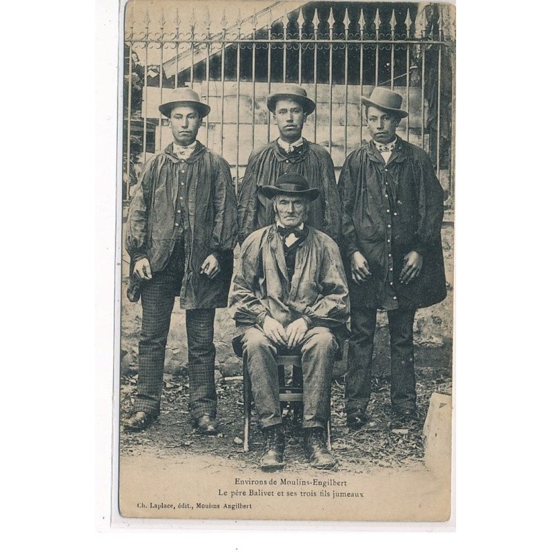 Environs de MOULINS - ENGILBERT -  Le Père Balivet et ses trois fils jumeaux - très bon état