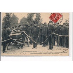 AVAUX LE CHATEAU - Inspection par le Commandant Clairdent, des sapeurs-pompiers du canton d'ASFELD 1906 - très bon état