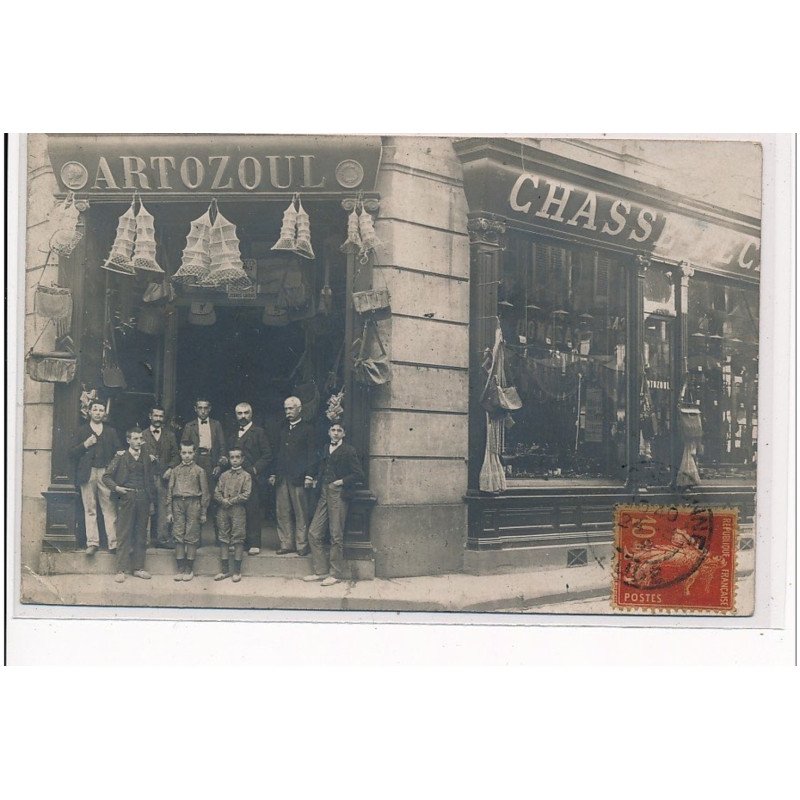 CARCASSONNE - CARTE PHOTO - Magasin Artozoul, CHASSE  PECHE - très bon état