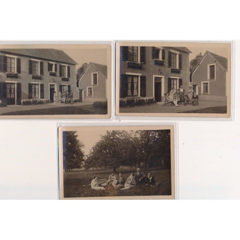 HARDENCOURT - Lot de 3 CARTES PHOTOS - Maison des Reverdy 1928 - très bon état