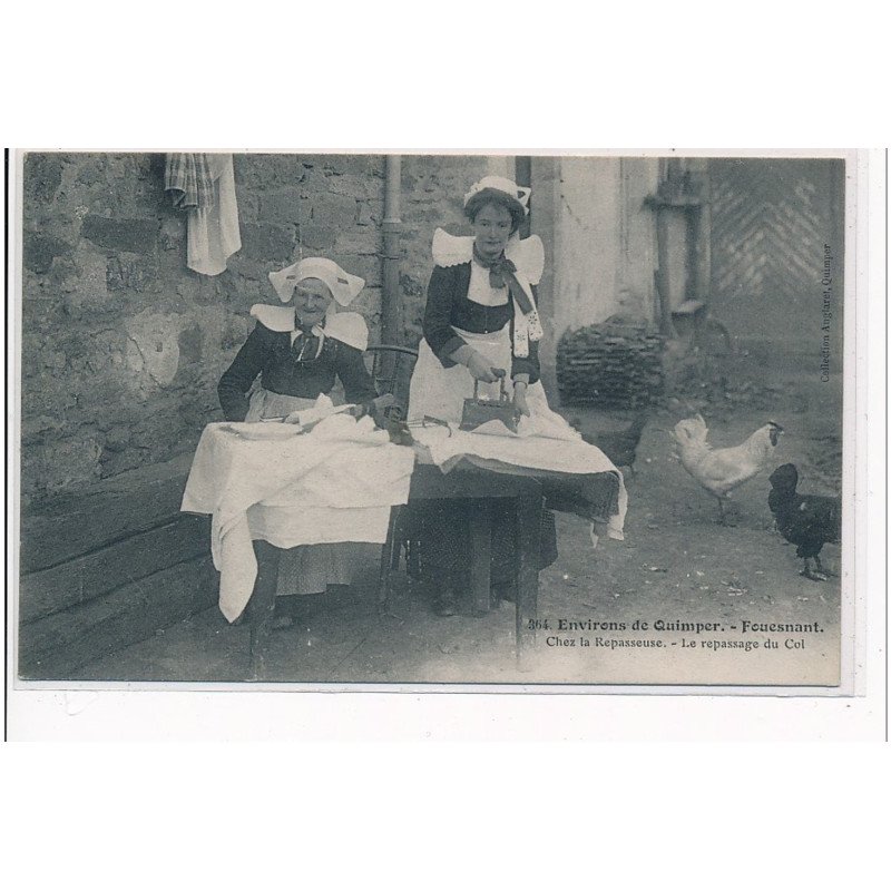 Environs de QUIMPER - FOUESNANT - Chez la repasseuse - le repassage du col - très bon état