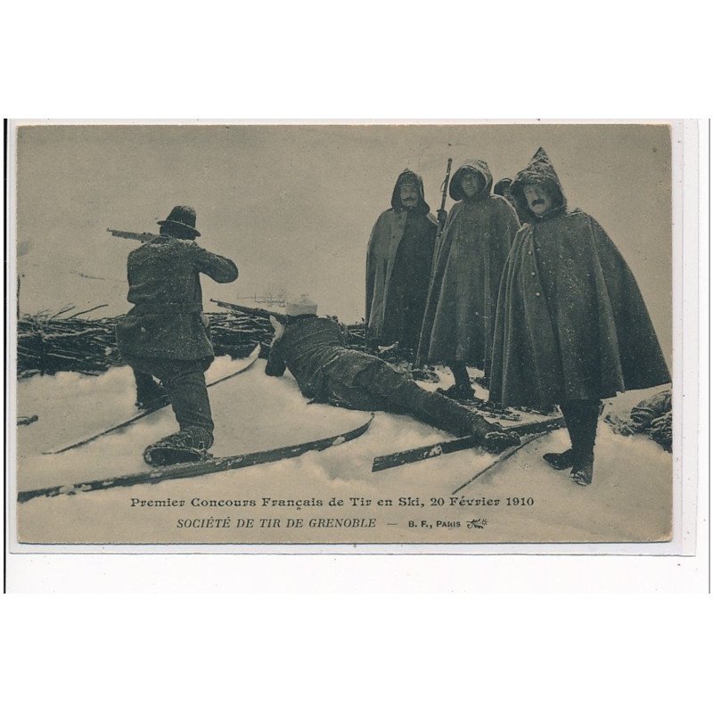 GRENOBLE - Premier Concours Français de Tir en ski, 20 Février 1910 - Société de Tir de Grenoble - très bon état