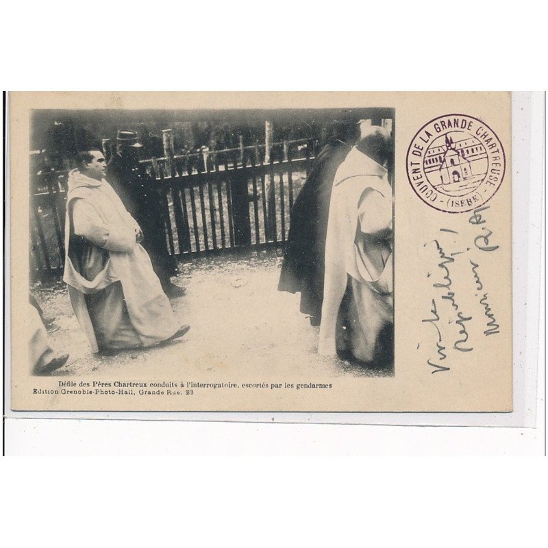Couvent de la Grande Chartreuse - Défilé des Pères Chartreux conduits à l'interrogatoire INVENTAIRES - très bon état