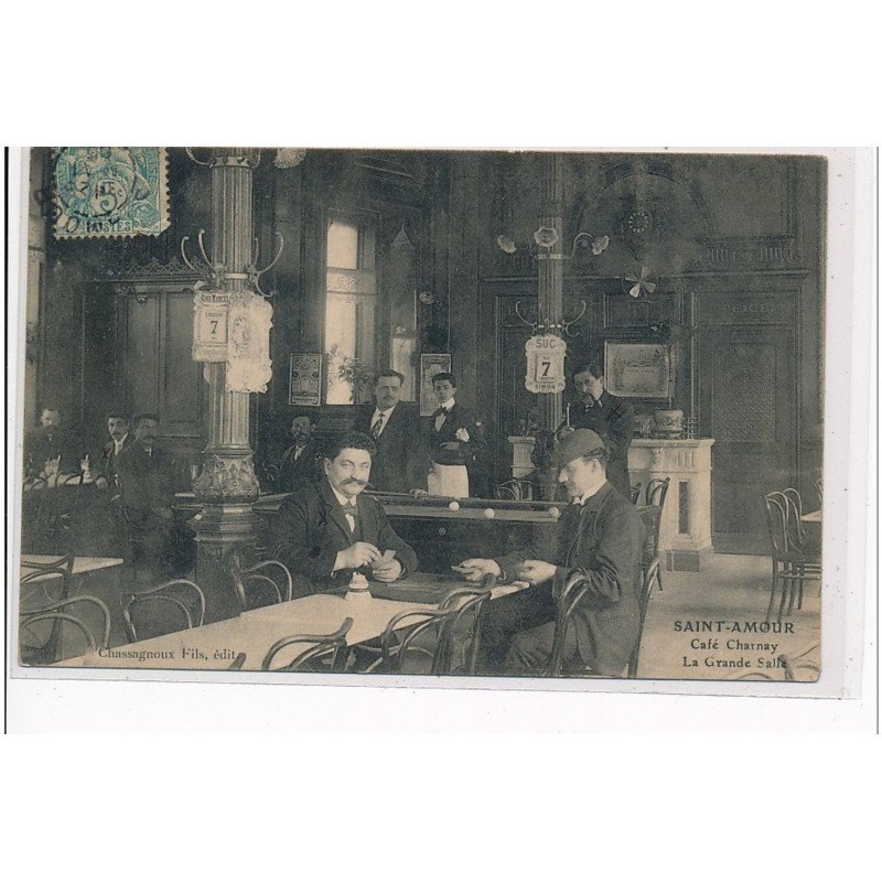 SAINT AMOUR - Café Charnay - la Grande Salle - BILLARD - JEU DE CARTES - très bon état