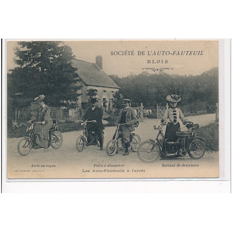 BLOIS - Société de l'Auto-Fauteuil - 1er TIRAGE - Spécialité pour Médecins et Vétérinaires - VELOMOTEUR - très bon état