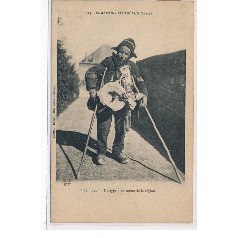 SAINT MARTIN D'ESTREAUX - """"Feu Bleu"""" - Un type bien connu de la région - très bon état