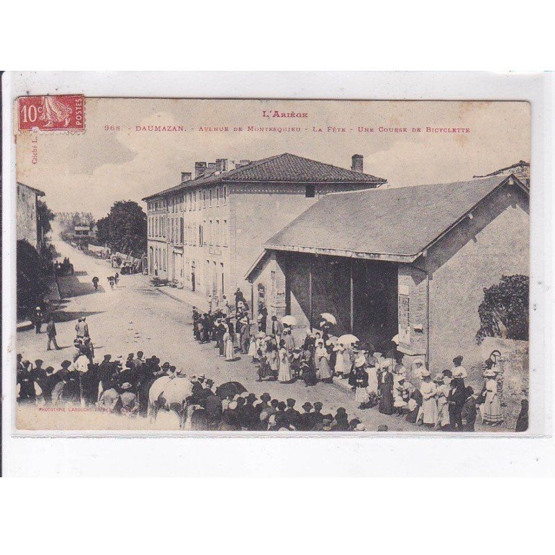 DAUMAZAN: avenue de montesquieu, la fête, une course de bicyclette - très bon état