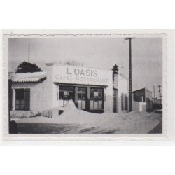 Ile de Ré : LE BOIS PLAGE - carte photo du café-restaurant L'Oasis sous la neige vers 1920-30 - très bon état