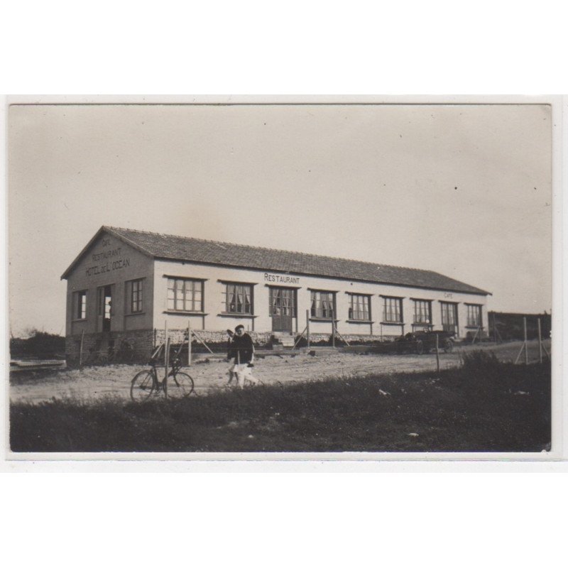 Ile de Ré : LE BOIS PLAGE - carte photo du café restaurant hotel de l'océan - vers 1920-30 - très bon état